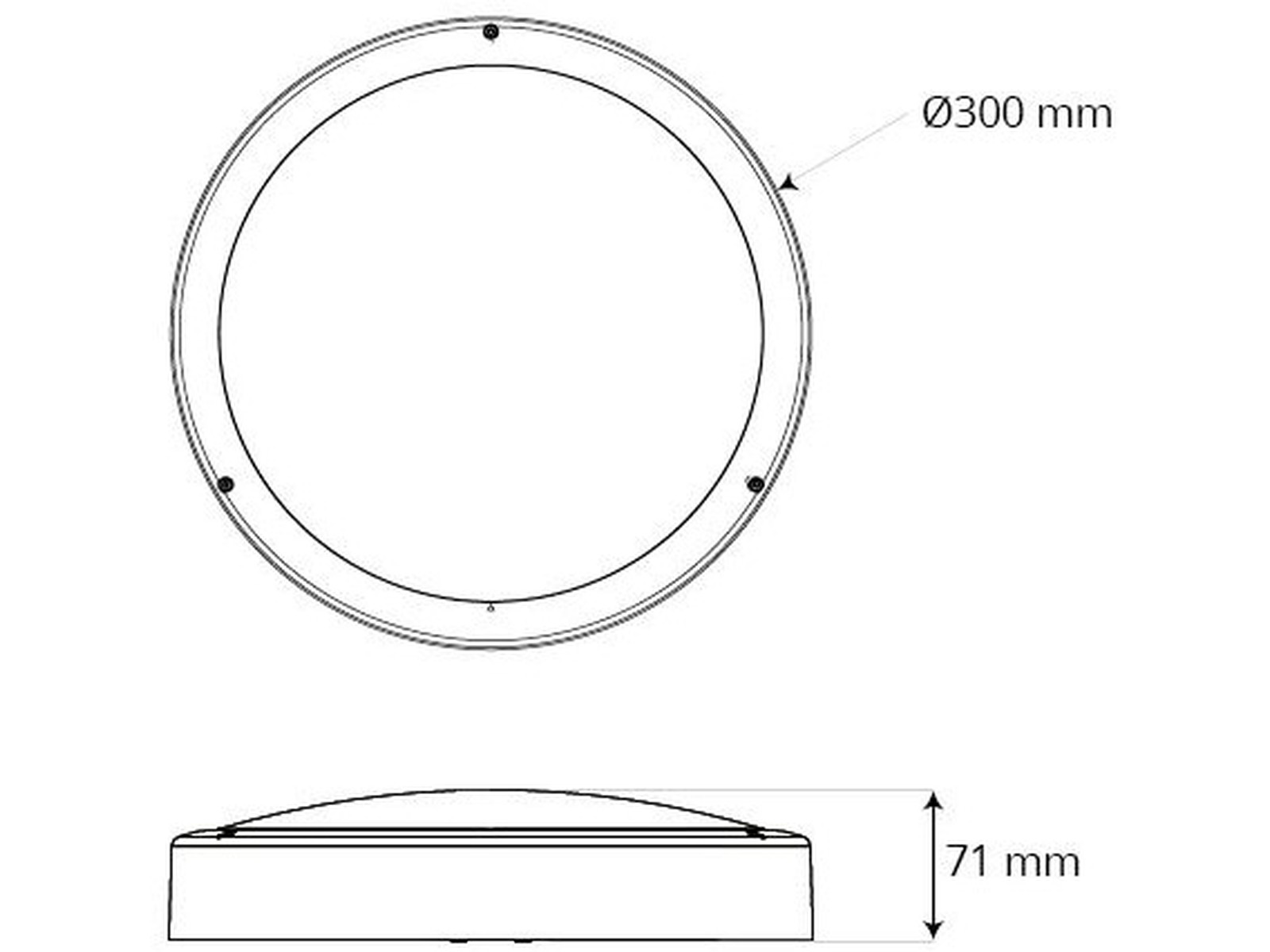 Pragmalux LED Bulkhead Venus G2 IP65 8W-18W 3000K-5000K 3-CCT 900-2025lm Ø300
