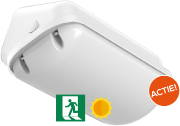 Pragmalux LED Facadearmatur Deca IP65 6,5-12W 3000K-4000K 2-CCT 650-1100lm Hvid + Dagslyssensor & Nødmodul 3 timer