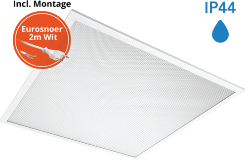 Pragmalux LED Panel 60x60cm Sigma G2 IP44 18-26W 3000K-4000K 2-CCT 2400-3650lm UGR<19 +Philips Driver inkl. euroledning 2m hvid (4x14W)