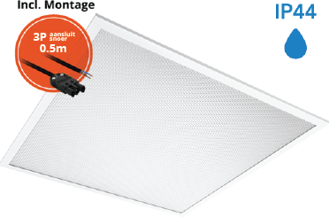 Pragmalux LED Panel 60x60cm Sigma G2 IP44 18-26W 3000K-4000K 2-CCT 2400-3650lm UGR<19 +Philips Driver inkl. GST18i3 (4x14W)