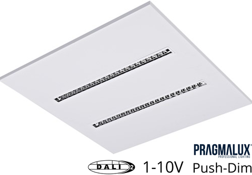 Pragmalux LED Indlægsarmatur Modul 60x60cm 18,5-30W 2500-4200lm 3000K-4000K 2CCT UGR<16 hvid RAL9003 +Universal driver (DALI2, 1-10V, push-dæmpning)