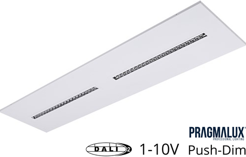 Pragmalux LED Indlægsarmatur Modul 30x120cm 18,5-30W 2500-4200lm 3000K-4000K 2CCT UGR<16 hvid RAL9003 +Universal driver (DALI2, 1-10V, push-dæmpning)