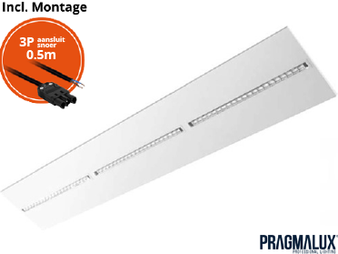 Pragmalux LED Indlægsarmatur Modul 30x150cm 26-30W 3500-4200lm 3000K-4000K 2CCT UGR<16 hvid RAL9003 +driver inkl. GST18i3