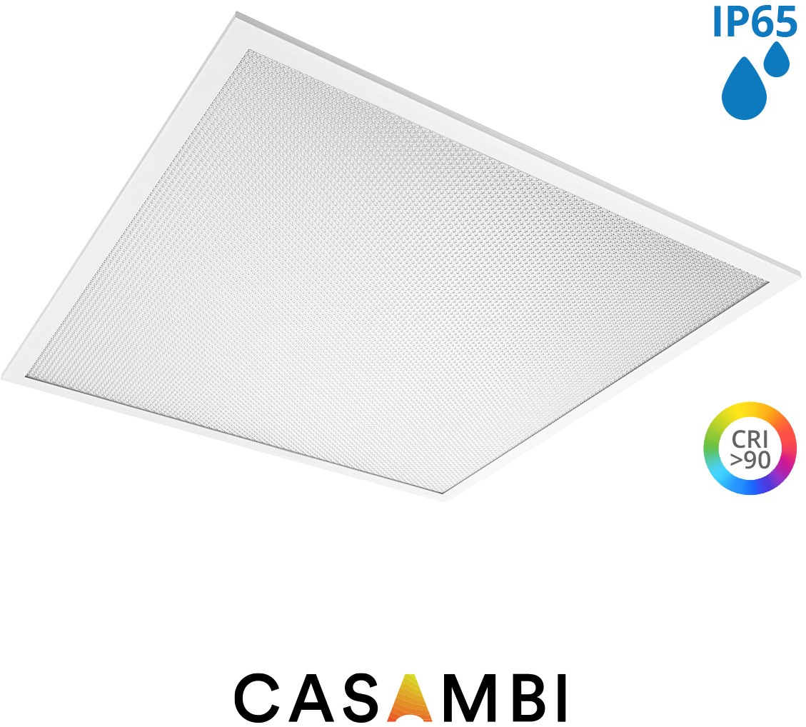 Pragmalux LED Panel 60x60cm Sigma G2 IP65 CRI>90 37W 5000K-6500K 2-CCT 5200-5300lm UGR<19 +TCI Casambi Driver (4x14W/4x18W)