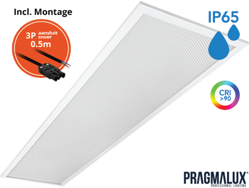 Pragmalux LED Panel 30x120cm Sigma G2 IP65 CRI>90 26-37W 3000K-4000K 2-CCT 3550-5000lm UGR<19 +Driver inkl. GST18i3 (2x28W/2x36W)