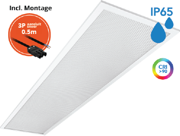 Pragmalux LED Panel 30x120cm Sigma G2 IP65 CRI>90 13-26W 5000K-6500K 2-CCT 1800-3800lm UGR<19 +Philips Driver inkl. GST18i3 (2x28W/2x36W)
