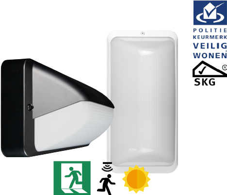 Pragmalux LED Portiek Port-S PKVW IP66 IK10 2,75-5W 275-600lm 2700K-4000K 3-CCT + dagslyssensor & nødmodul 1H autotest