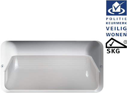 Pragmalux LED Portiek Port-S Halv Afskærmning Frame Hvid RAL9003