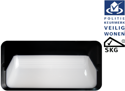 Pragmalux LED Portiek Port-S Halv Afskærmning Frame Sort RAL9004