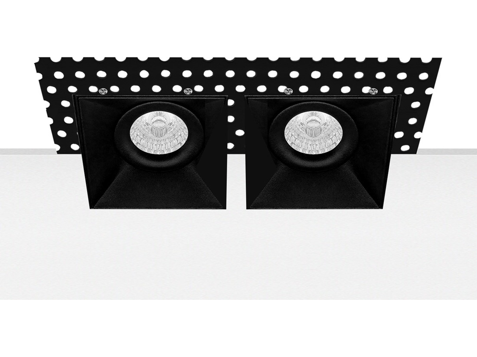 Pragmalux forsænket spot Navis trimmless firkantet 2SP tiltbar sort RAL9004 - inkl. GU10 fitting