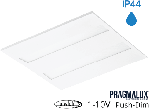 Pragmalux LED Panel Flexcore IP44 60x60cm 26-39W 3600-5500lm 3000K-3500K-4000K 3CCT CRI>90 UGR<19 hvid RAL9003+universal driver (DALI2, 1-10V, Push-dæmpning)