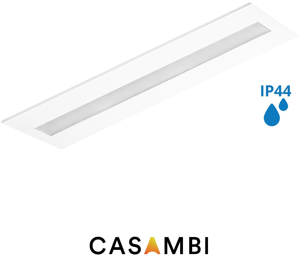 Pragmalux LED Panel Flexcore IP44 30x120cm 36W 4850-5100lm 3000K-3500K-4000K 3CCT CRI>90 UGR<19 hvid RAL9003 +TCI Casambi Driver