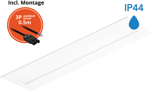 Pragmalux LED Panel Flexcore IP44 30x120cm 26-39W 3600-5500lm 3000K-3500K-4000K 3CCT CRI>90 UGR<19 hvid RAL9003+Philips driver inkl. GST18i3