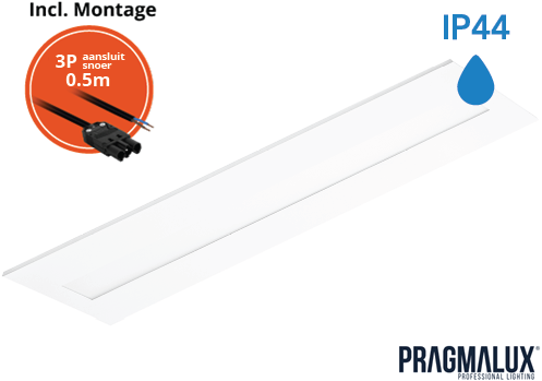 Pragmalux LED Panel Flexcore IP44 30x120cm 26-39W 3600-5500lm 3000K-3500K-4000K 3CCT CRI>90 UGR<19 hvid RAL9003+driver inkl. GST18i3