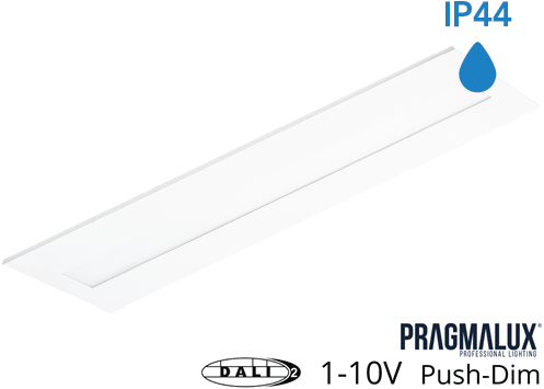 Pragmalux LED Panel Flexcore IP44 30x120cm 26-39W 3600-5500lm 3000K-3500K-4000K 3CCT CRI>90 UGR<19 hvid RAL9003+universal driver (DALI2, 1-10V, Push-dæmpning)