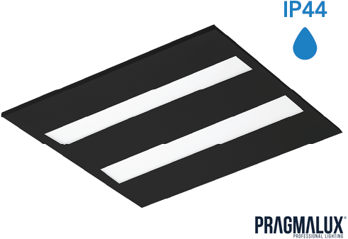 Pragmalux LED Panel Flexcore IP44 60x60cm 26-39W 3600-5500lm 3000K-3500K-4000K 3CCT CRI>90 UGR<19 sort RAL9005 +driver