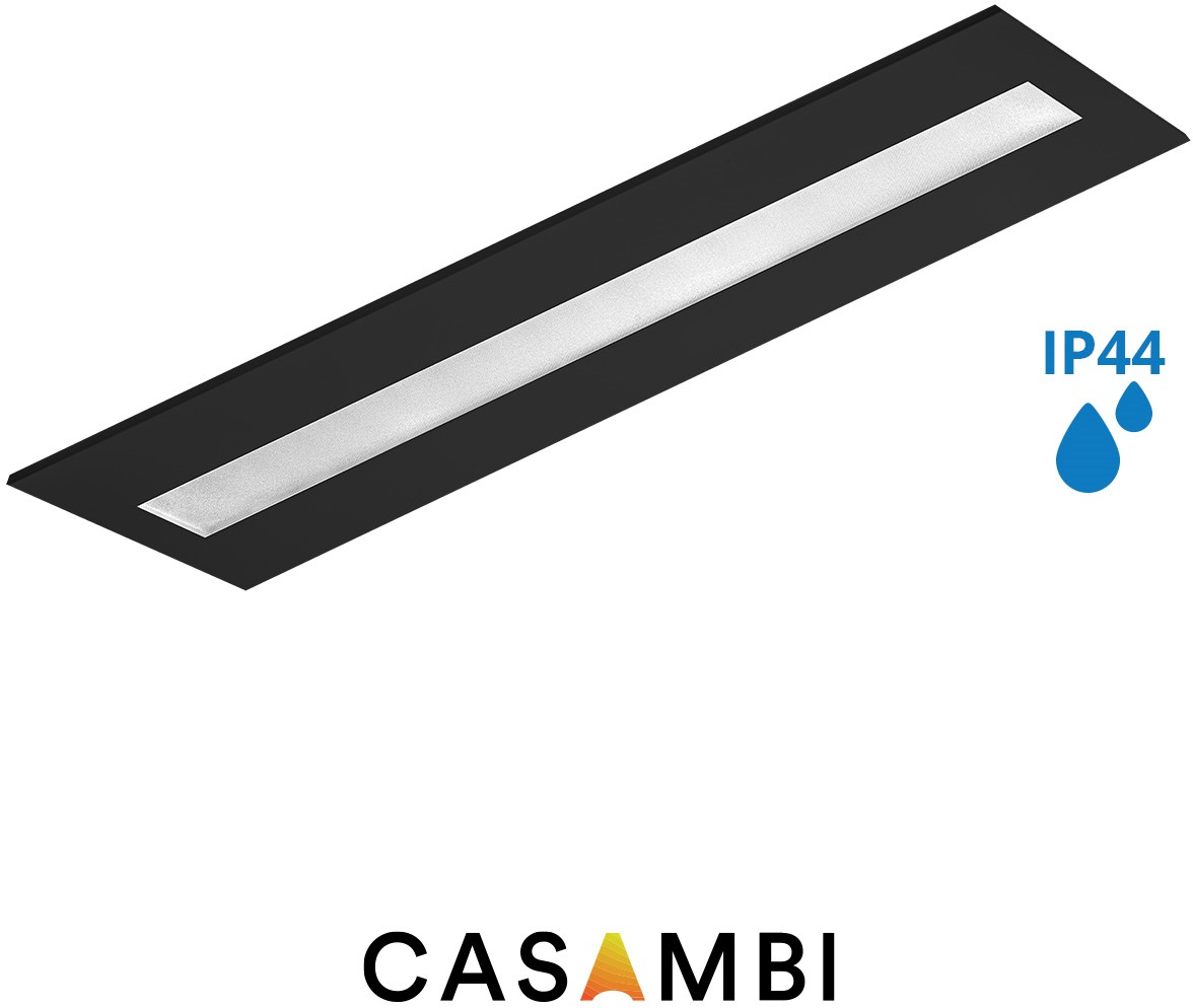 Pragmalux LED Panel Flexcore IP44 30x120cm 36W 4850-5100lm 3000K-3500K-4000K 3CCT CRI>90 UGR<19 sort RAL9005 +TCI Casambi Driver