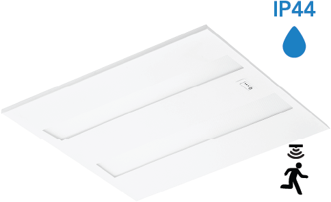 Pragmalux LED Panel Flexcore IP44 Easyair Sensor 60x60cm 26-39W 3600-5500lm 3000K-3500K-4000K 3CCT CRI>90 UGR<19 hvid RAL9003+Philips SR driver