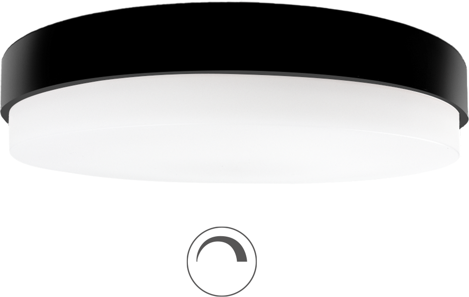 Pragmalux LED Plafond / Vægarmatur Dura-S Sort Ø270 IP64 IK10 4,5-8W 450-850lm 3000K-3500K-4000K 3-CCT fasedæmpbar