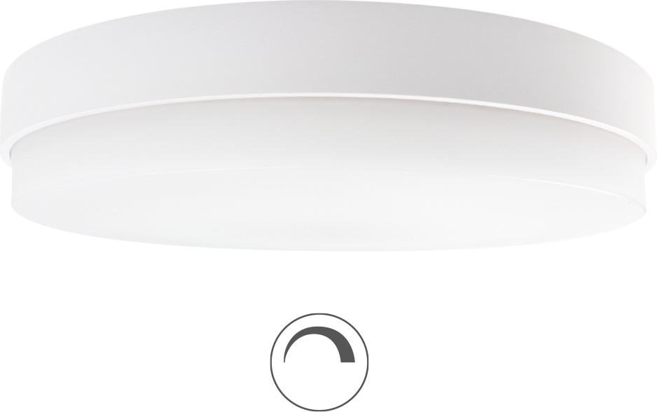 Pragmalux LED Plafond / Vægarmatur Dura-M Hvid Ø340 IP64 IK10 8-17,5W 1050-2200lm 3000K-3500K-4000K 3-CCT fasedæmpbar