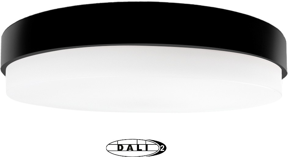 Pragmalux LED Plafond / Vægarmatur Dura-M Sort Ø340 IP64 IK10 8-18W 750-2075lm 2200K-2700K 2-CCT + dali