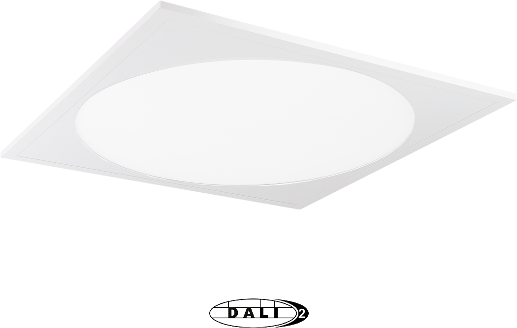 Pragmalux LED Panel 60x60cm Rondix IP54 36W 3000K-3500K-4000K 3CCT 4150-4500lm UGR<19 hvid RAL9016 + Philips DALI-2 Driver (4x14W)