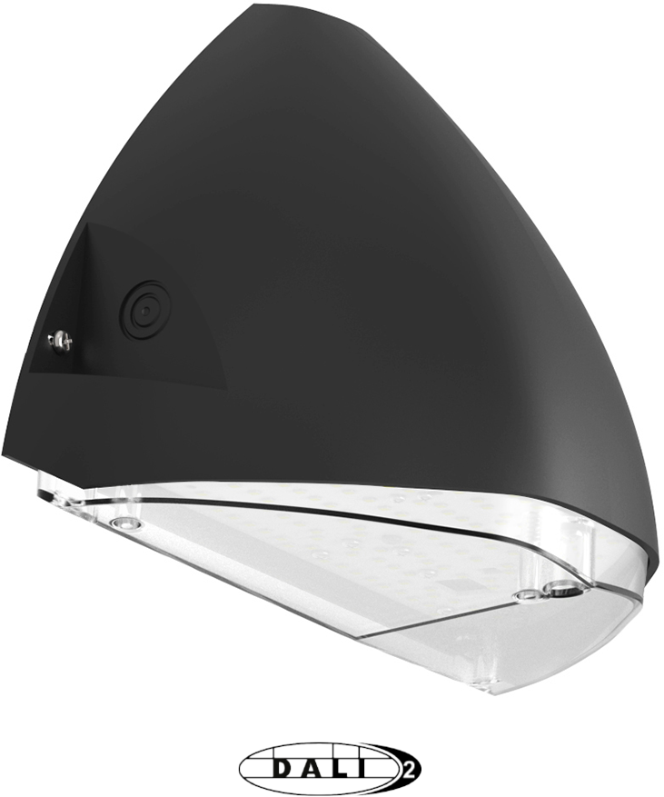 Pragmalux LED Facadearmatur Squalo mini IP65 IK10 7-12W 900-1650lm 2CCT 3000K-4000K Symmetrisk Antracit RAL7016 DALI2
