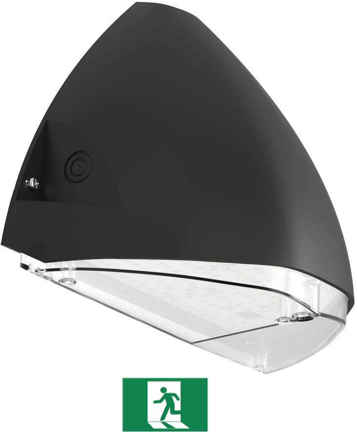 Pragmalux LED Facadearmatur Squalo mini IP65 IK10 7-12W 900-1650lm 2CCT 3000K-4000K Symmetrisk Antracit RAL7016 + Nødmodul 1 time selvtest