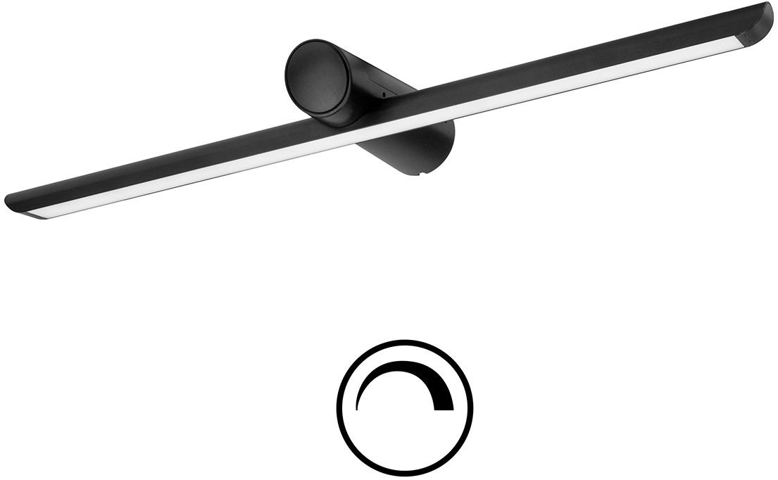 Pragmalux LED Spejlarmatur Spigo IP44 IK10 600mm 4-6,5W 300-550lm 2700K-3000K-4000K 3-CCT sort RAL9011 fasedæmpbar