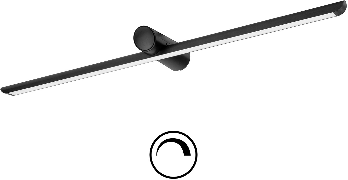 Pragmalux LED Spejlarmatur Spigo IP44 IK10 900mm 5-8,5W 410-750lm 2700K-3000K-4000K 3-CCT sort RAL9011 fasedæmpbar
