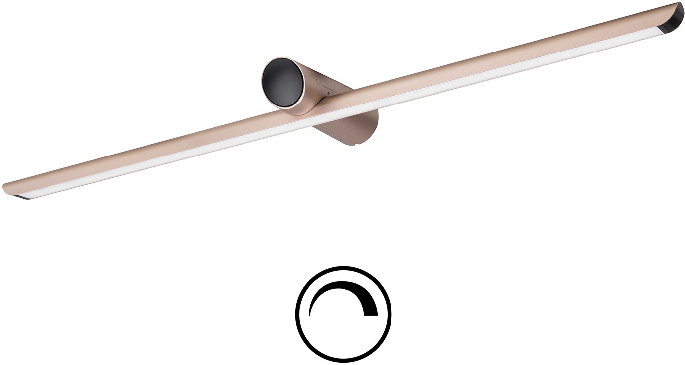 Pragmalux LED Spejlarmatur Spigo IP44 IK10 900mm 5-8,5W 450-815lm 2700K-3000K-4000K 3-CCT lys champagne guld RAL1015 fasedæmpbar