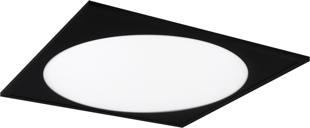 Pragmalux LED Panel 60x60cm Rondix IP54 28-40W 3000K-3500K-4000K 3CCT 3250-5000lm UGR<19 sort RAL9005 + Philips Driver (4x14W)