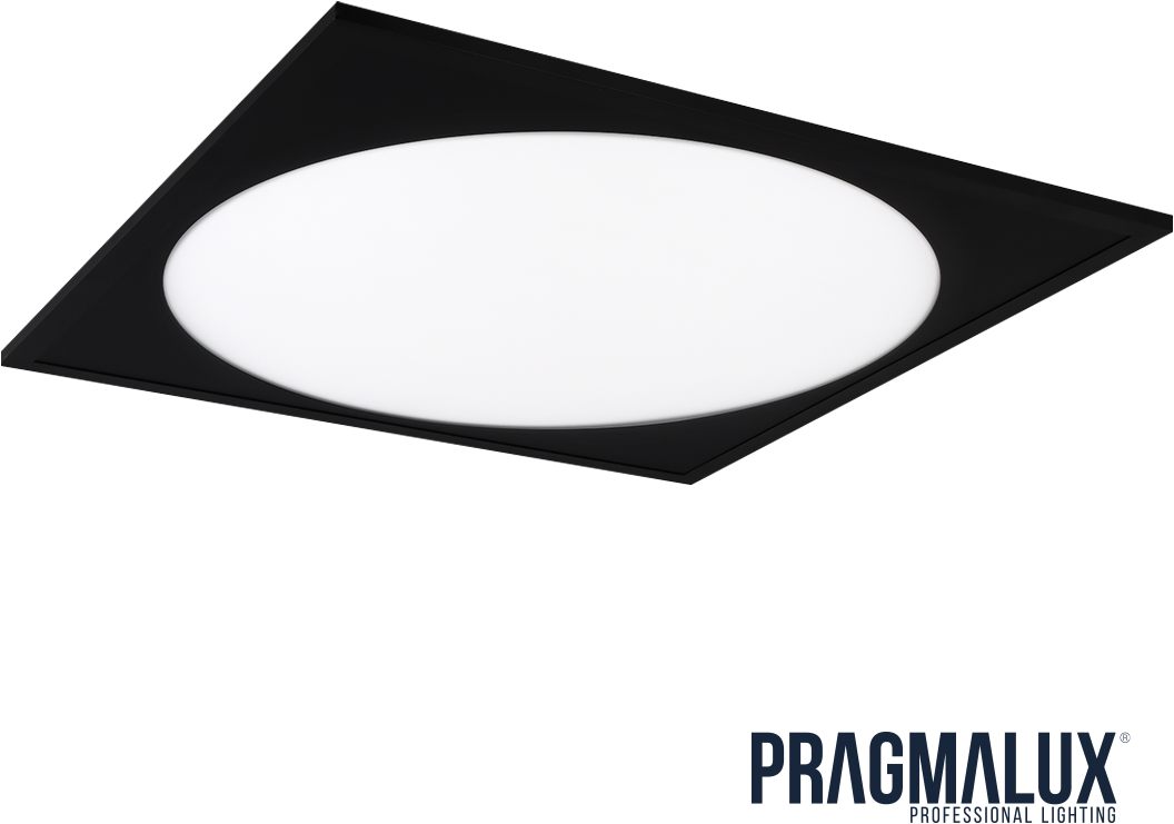 Pragmalux LED Panel 60x60cm Rondix IP54 20-40W 3000K-3500K-4000K 3CCT 2300-5000lm UGR<19 sort RAL9005 + Driver (4x14W)
