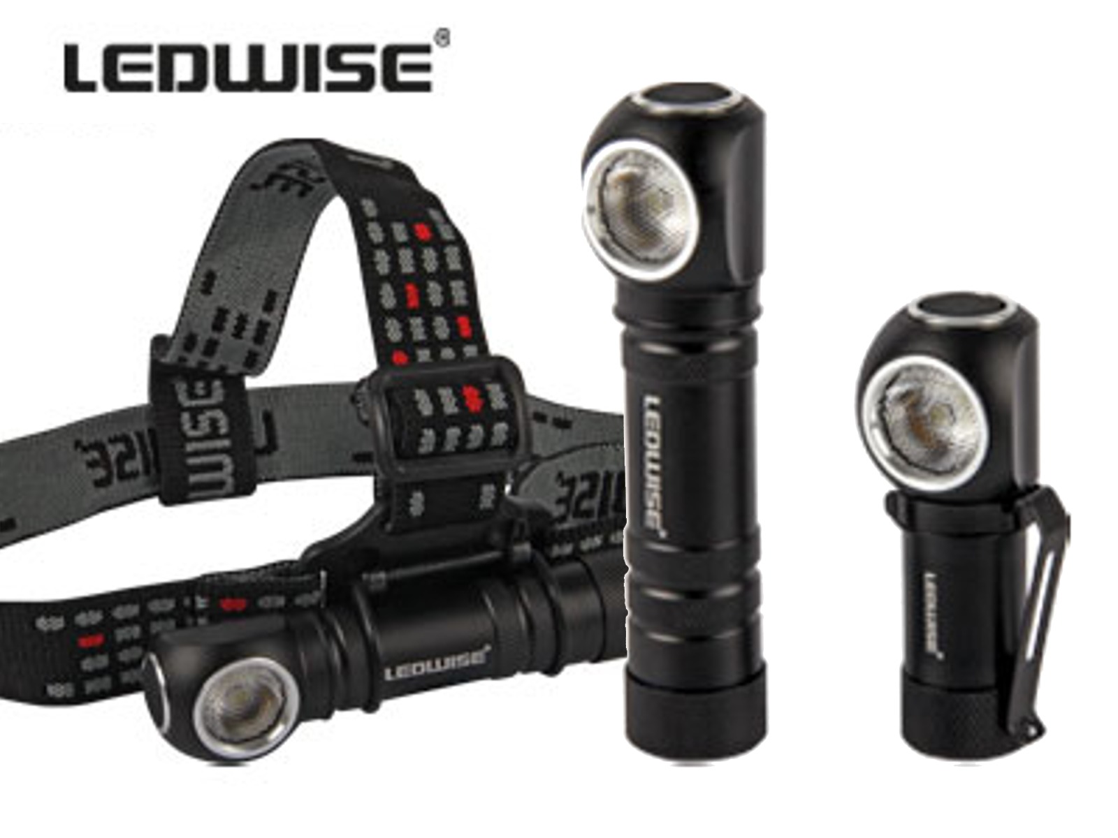 Ledwise genopladelige håndholdte lygter / pandelygter - 2 stk.