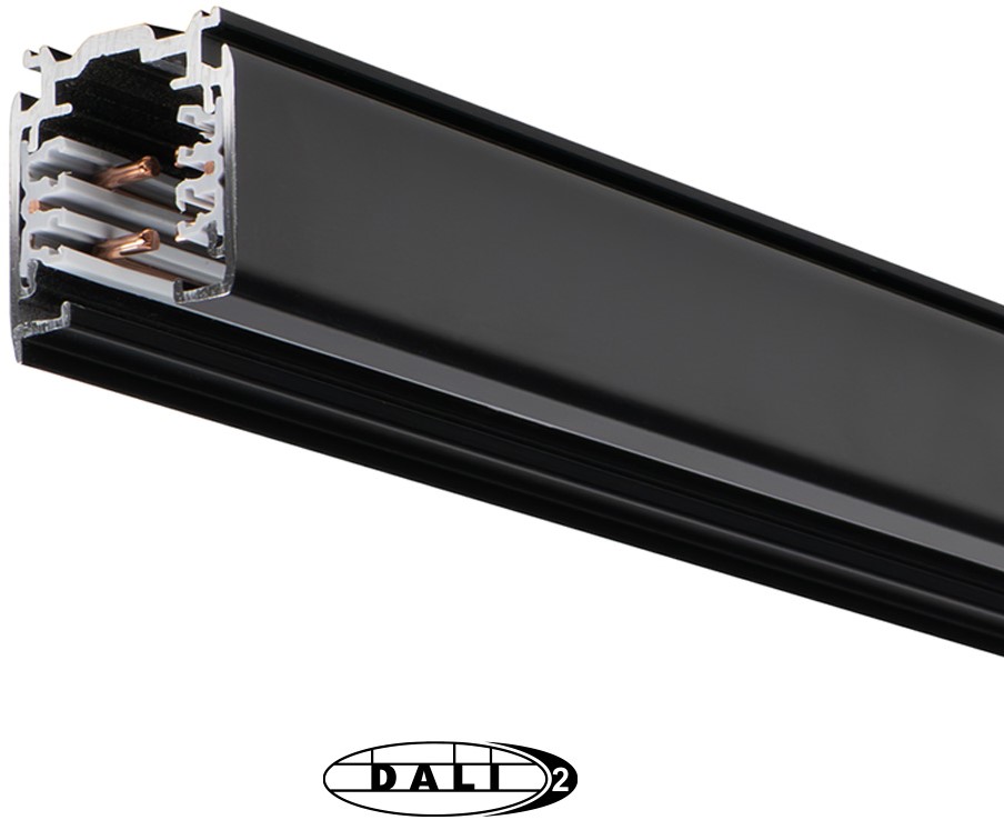 PRX 3-faset DALI Skinne 4M Firkantet Sort 230V/400V 16A