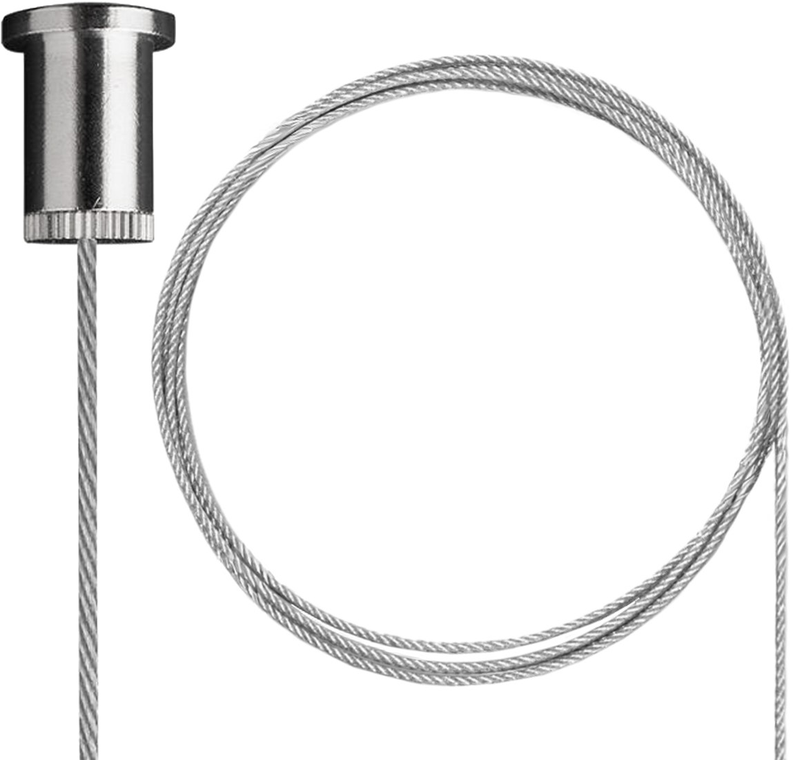 PRX 3-faset Skinne pendelsæt inkl. loftsmuffe sølv M10 + stålwire 6m sølv (ekskl. skinnebeslag og hurtigspænder) 10x