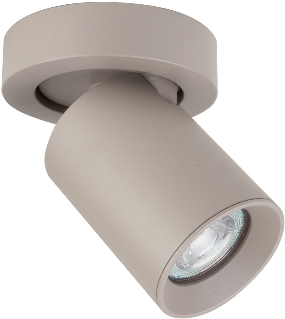 Pragmalux påbygningsarmatur Valento rund single tiltbar Ø65 khaki RAL1019 - inkl. GU10 Fatning