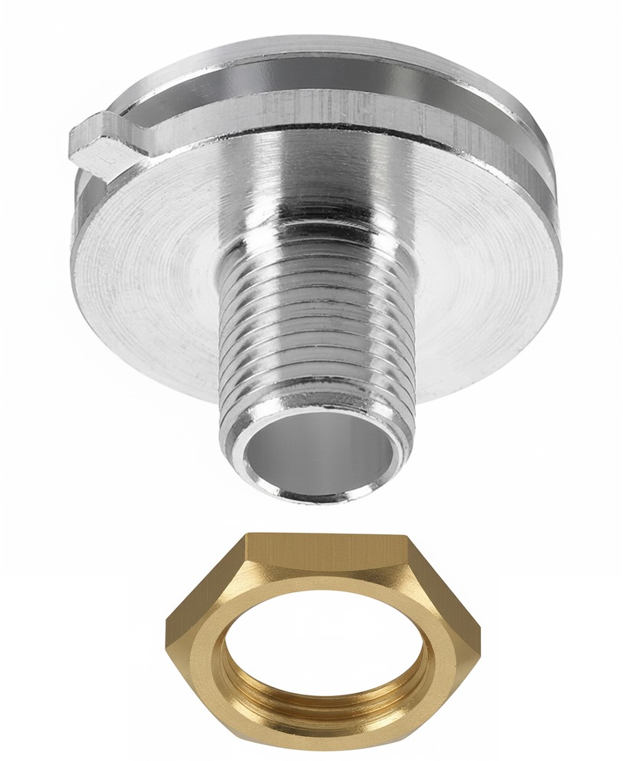 PRX 3-faset skinne nippel drejelig M10 højde 12mm hul 7,4mm alu + møtrik