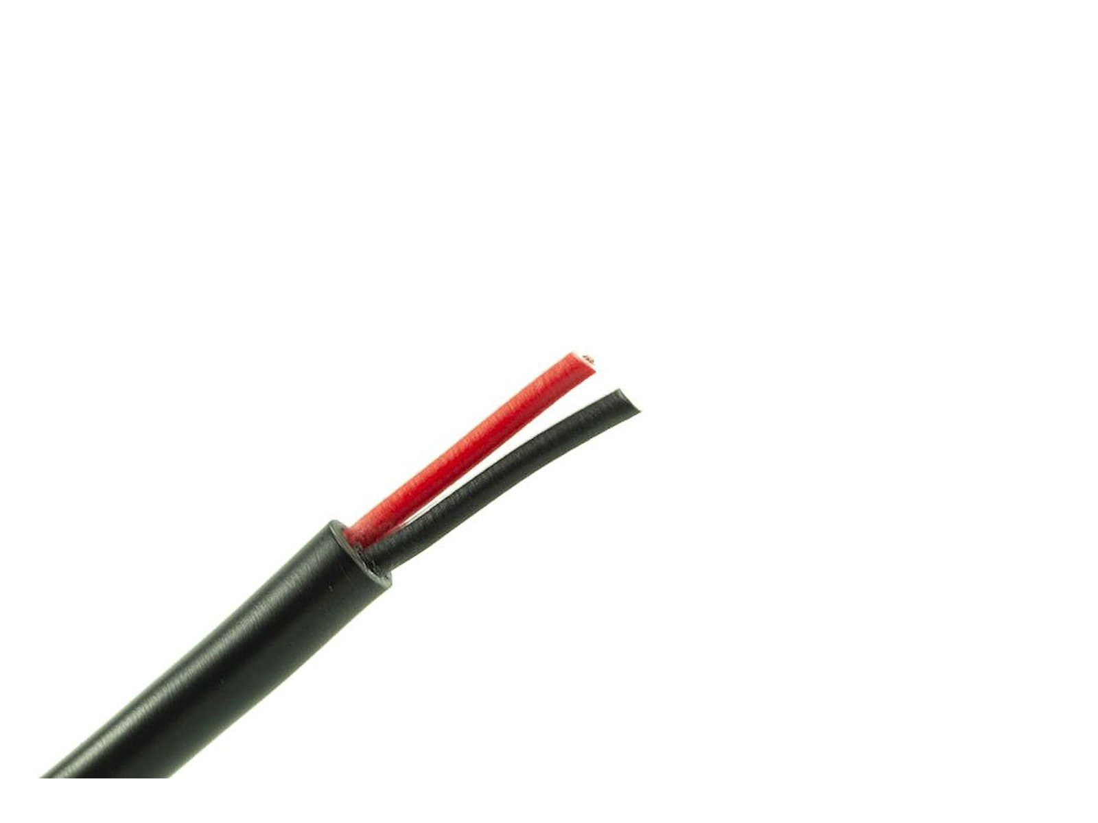 Kabel 2x0.75 sort. rund 100 m.