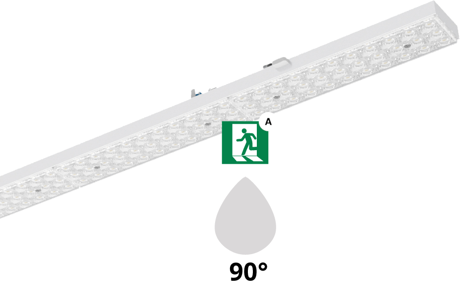 Pragmalux PRX-Line LED modul HO 1528mm dipswitch 75-22W 12000-3520Lm 3000K 90D +nødmodul HO 1 time selvtest