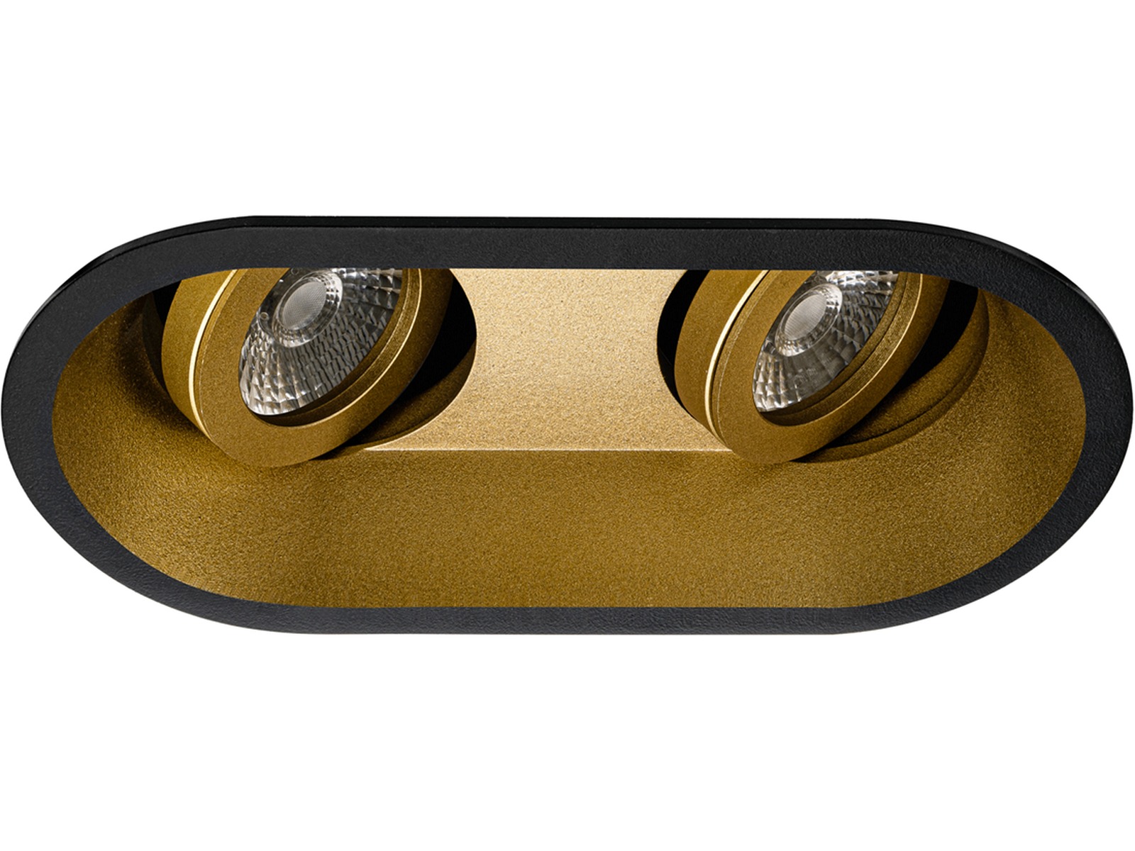 Pragmalux forsænket punkt Zena rund 2V tiltbar sort RAL9004/guld RAL1003 - inkl. GU10 fitting