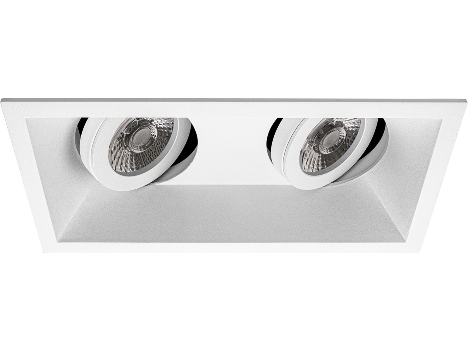 Pragmalux forsænket spot Zena Square 2V tiltbar hvid RAL9003 - inkl. GU10 fitting