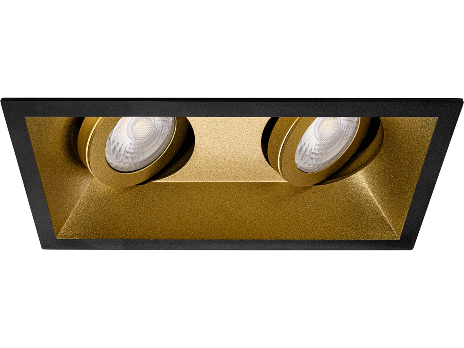 Pragmalux indbygget spot Zena Square 2V tiltable sort RAL9004/guld RAL1003 - inkl. GU10 fitting