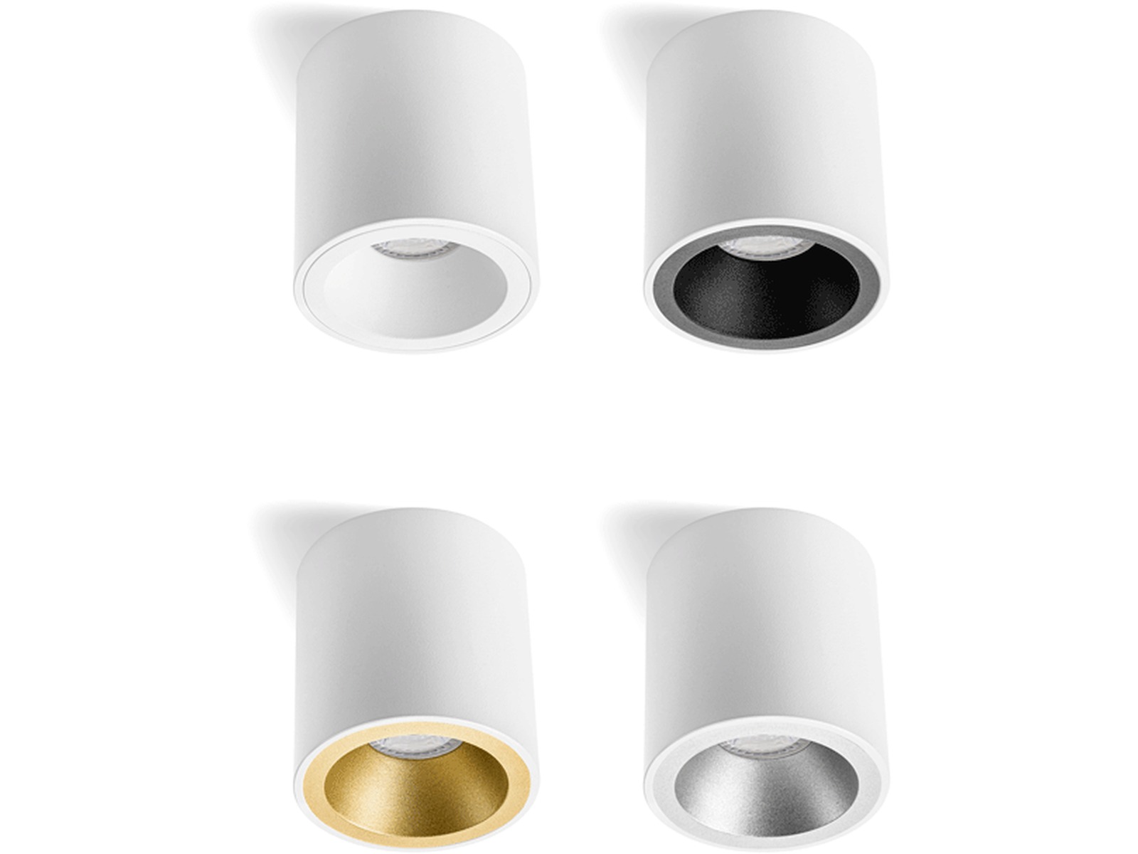 Pragmalux Overflademonteret spot Cinto Rund hvid RAL9003 - inkl. GU10 fitting