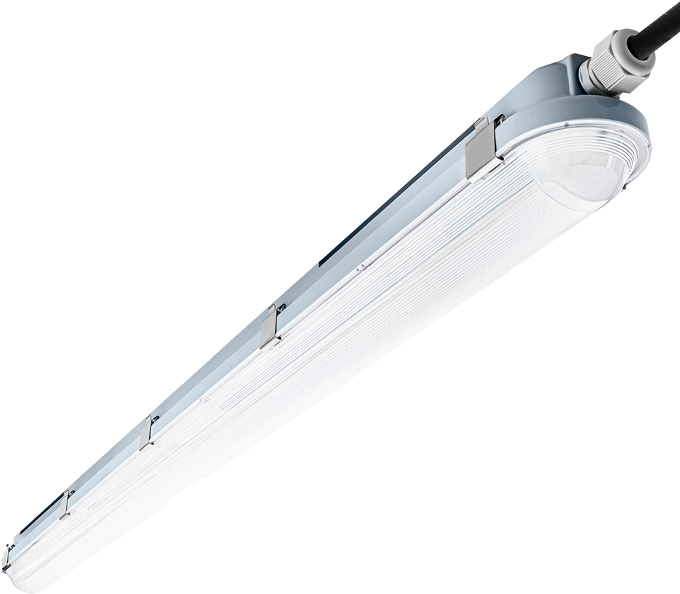 Pragmalux LED TL Vandtæt Armatur Hermes IP66 150cm 42W 4000K 6100lm (2x58W) 2-trindæmpning (100-10%) master + bevægelsessensor & nødmodul 1 time selvtest
