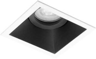 Pragmalux Indbygningsspot Zena Firkantet Tiltbar hvid RAL9003/Sort RAL9004 - Inkl. GU10 Fatning