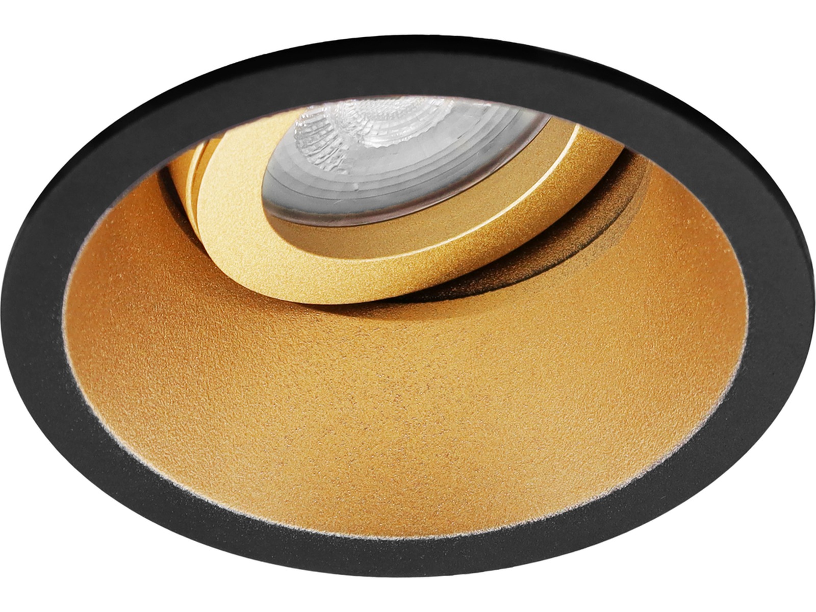 Pragmalux forsænket spot Zena rund tiltable sort RAL9004/guld RAL1003 - inkl. GU10 fitting