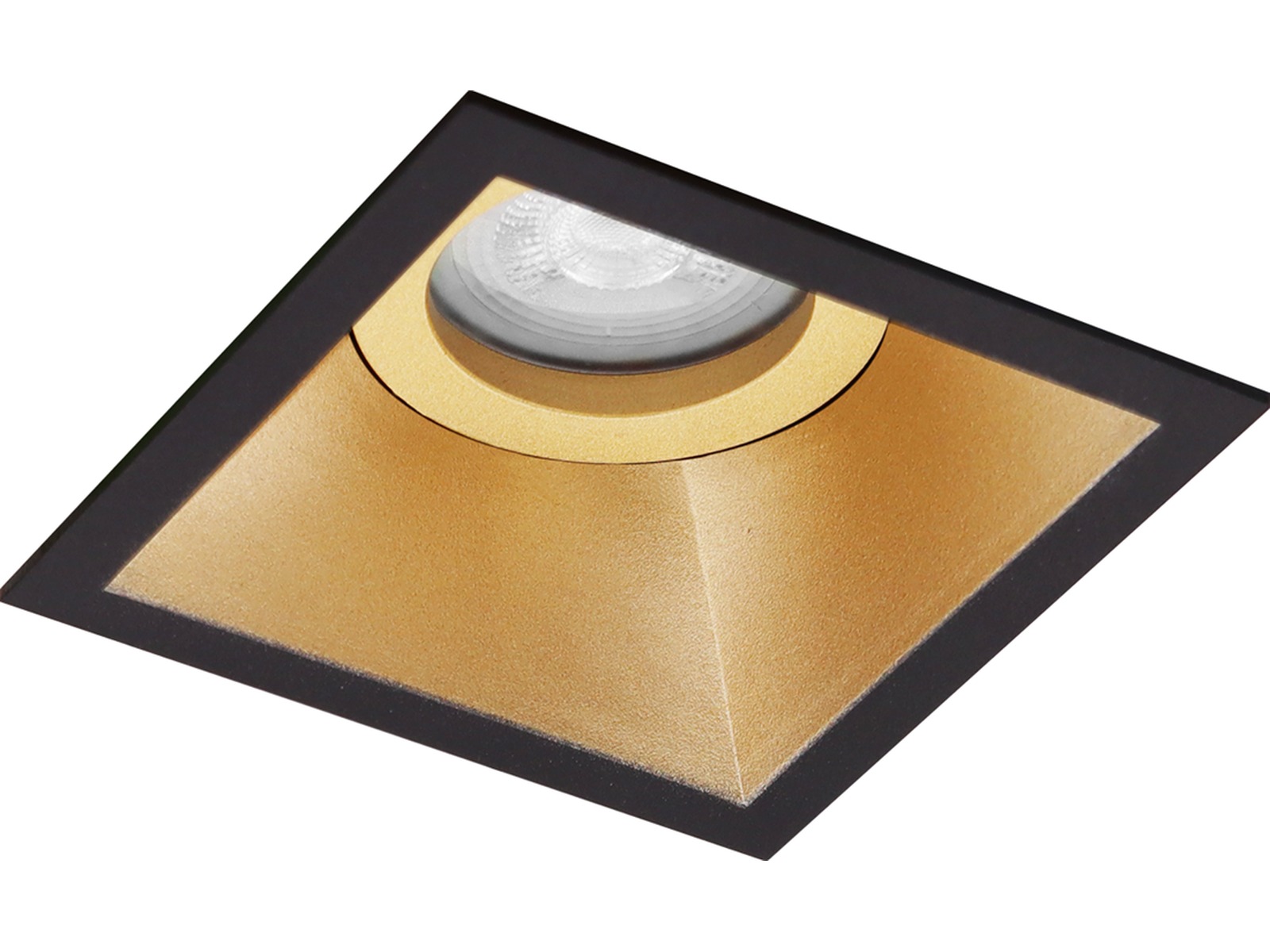 Pragmalux forsænket spot Zena firkantet tiltbar sort RAL9004/guld RAL1003 - inkl. GU10 fitting