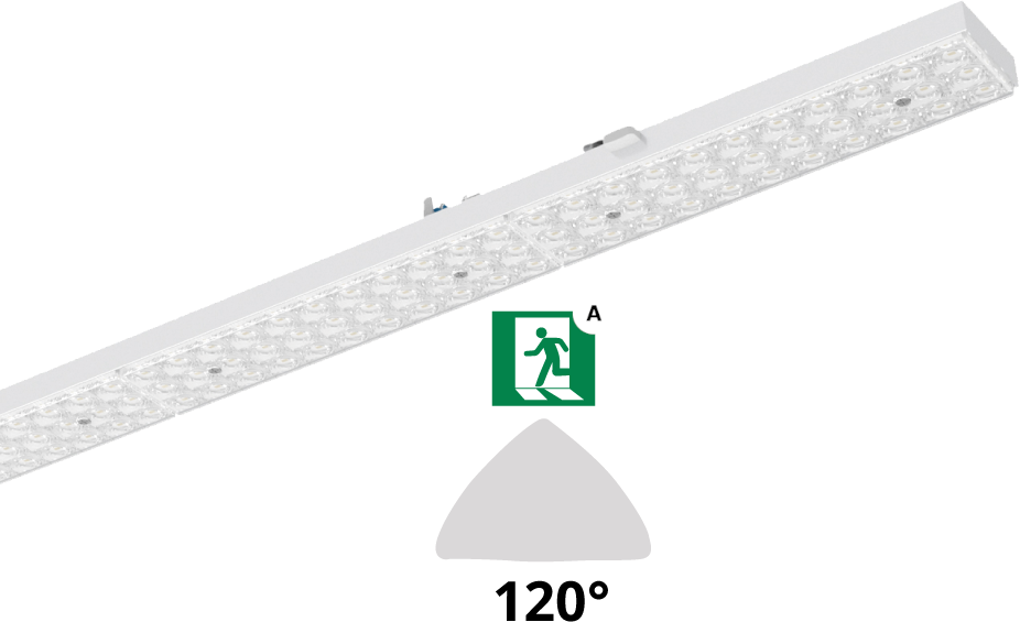 Pragmalux PRX-Line LED modul HO 1528mm dipswitch 75-22W 12900-3785Lm 5000K 120D +nødmodul HO 1 time selvtest