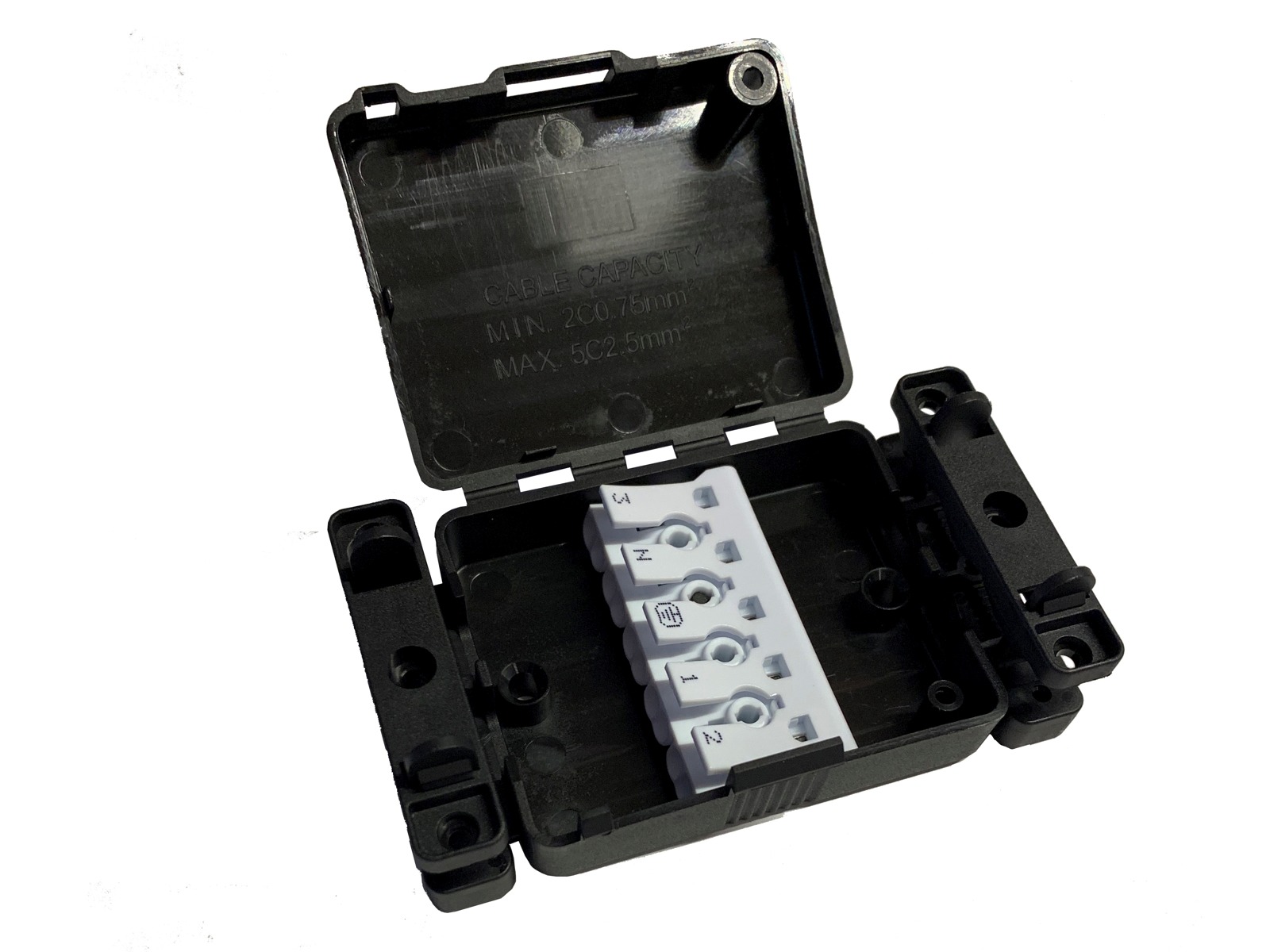 Junction-box for 5 ledninger ind/ud